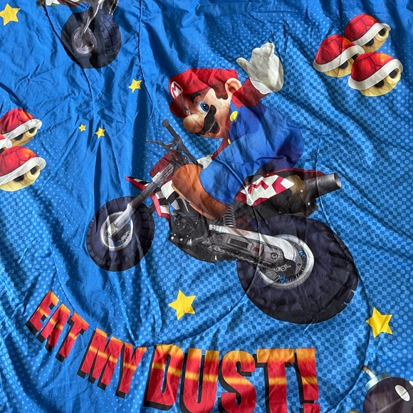 Super Mario Kart “Eat my dust”Twin/Full reversible comforter Twin Bedding 4pcs - Picture 3 of 7